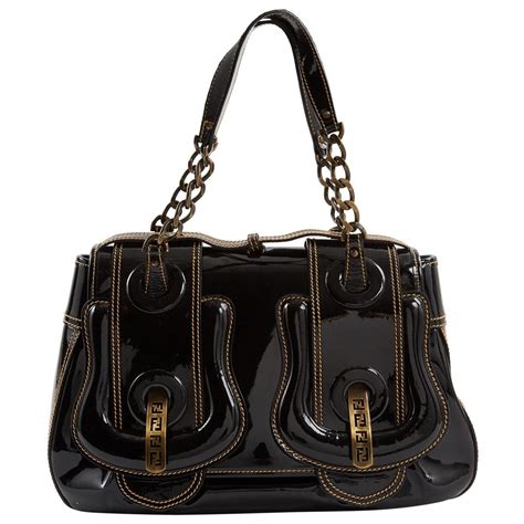 fendi black patent leather trim weave bag|Patent leather Fendi Handbags for Women .